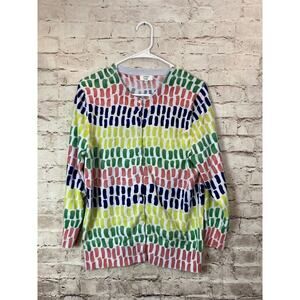 Crown & Ivy Sweater Womens 0X Cardigan Multicolor Button Up Scoop Neck Cotton
